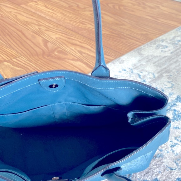 Blueish gray Coach satchel. Non smoking home. No scratches...